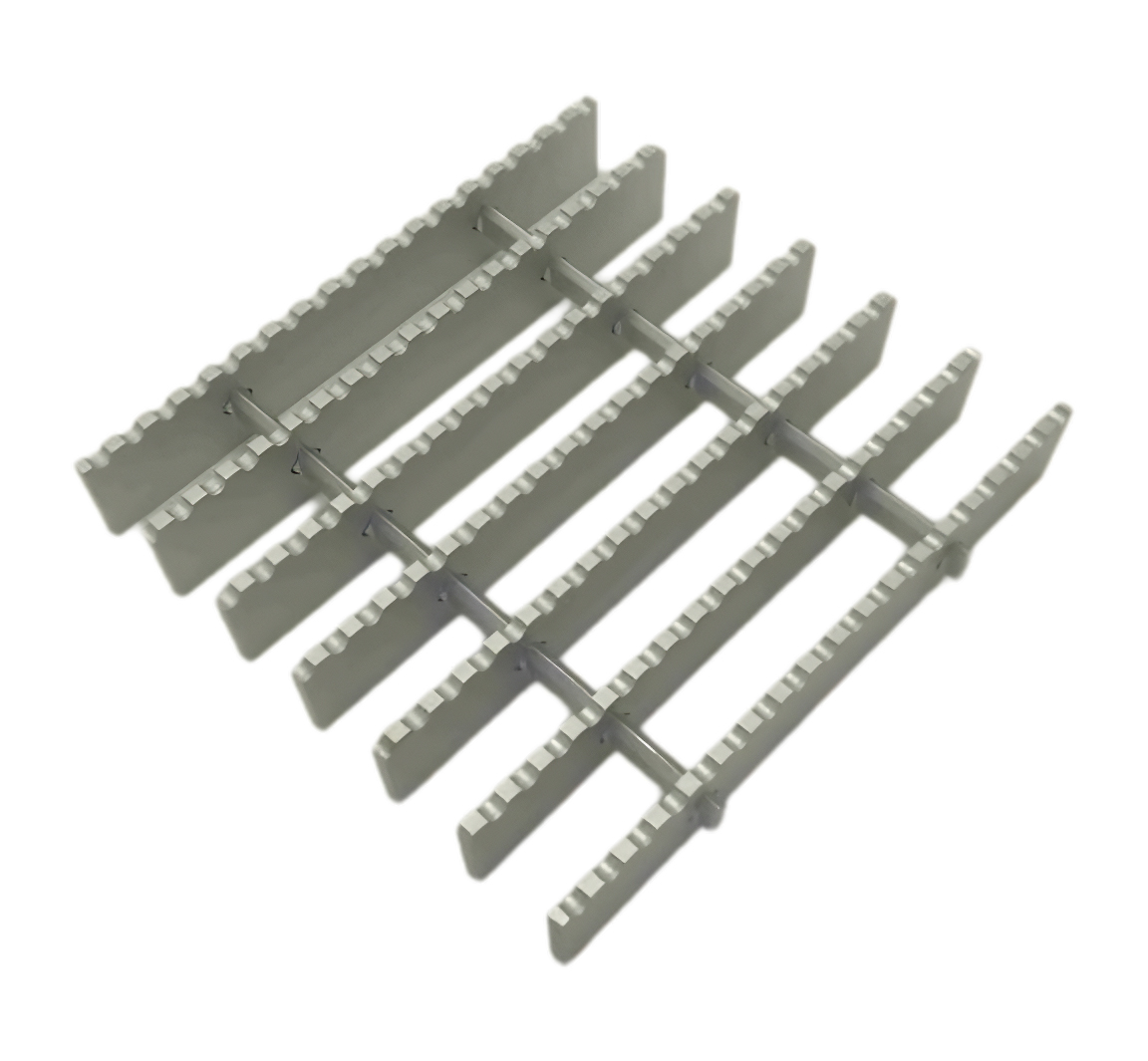 Swage-locked Serrated Steel Grating